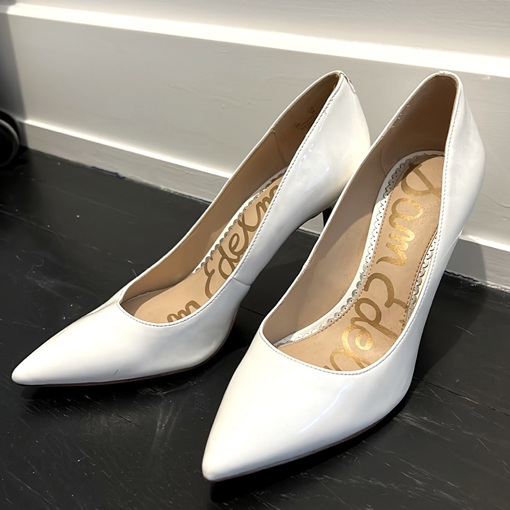 Sam Edelman White Patent Leather Pumps